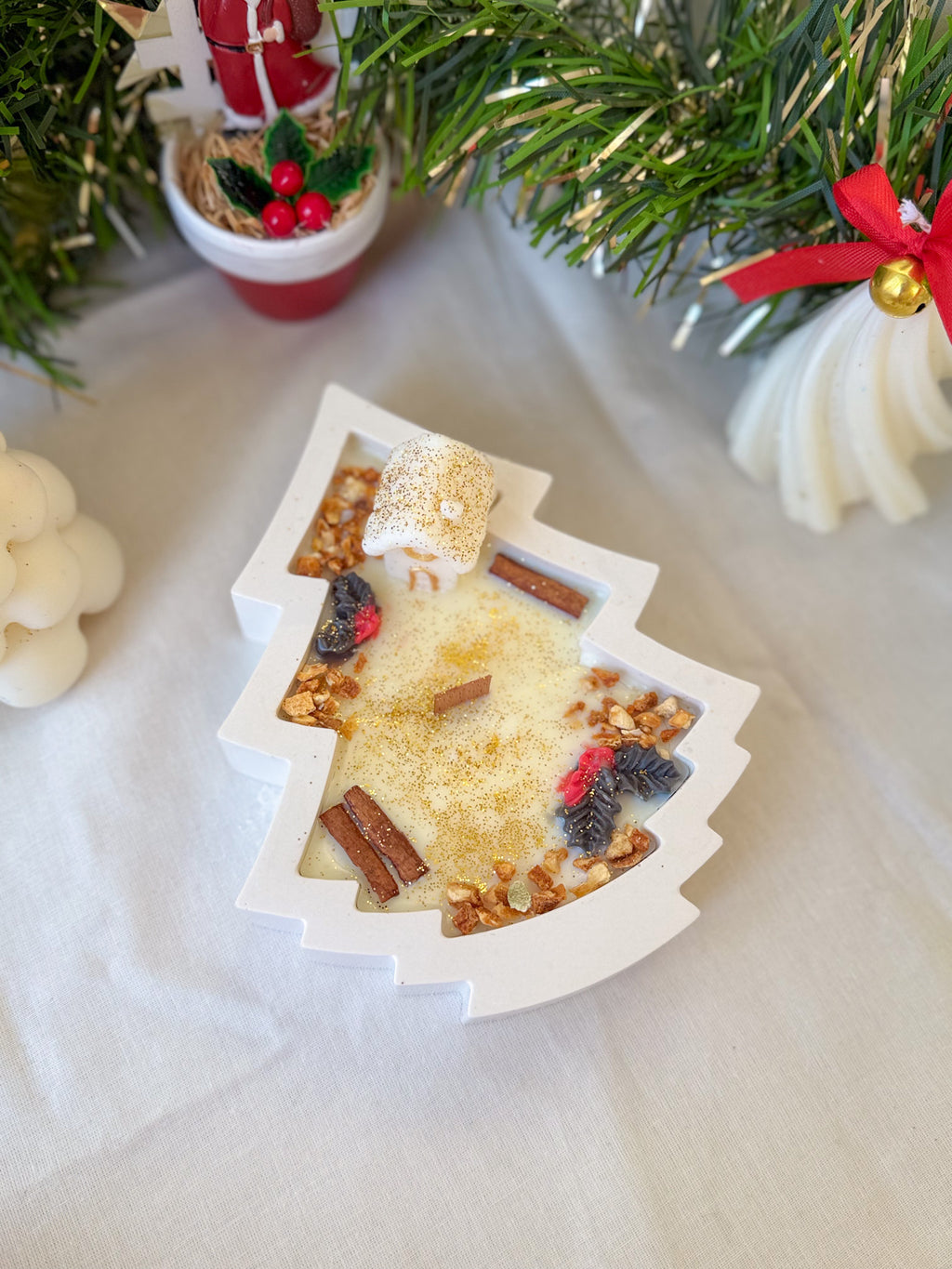 Vela Arbol Dorado - Canela & Naranja