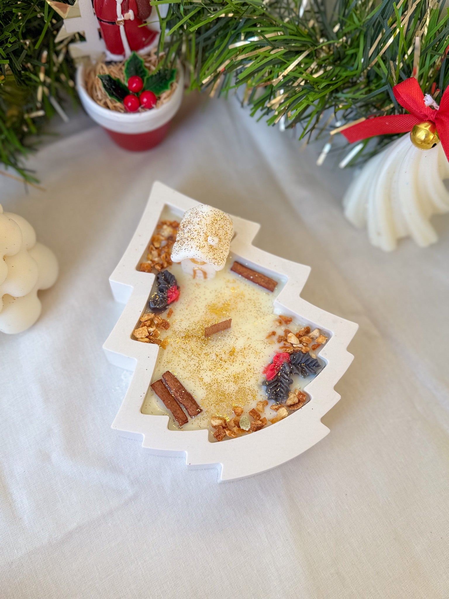 Vela Arbol Dorado - Canela & Naranja